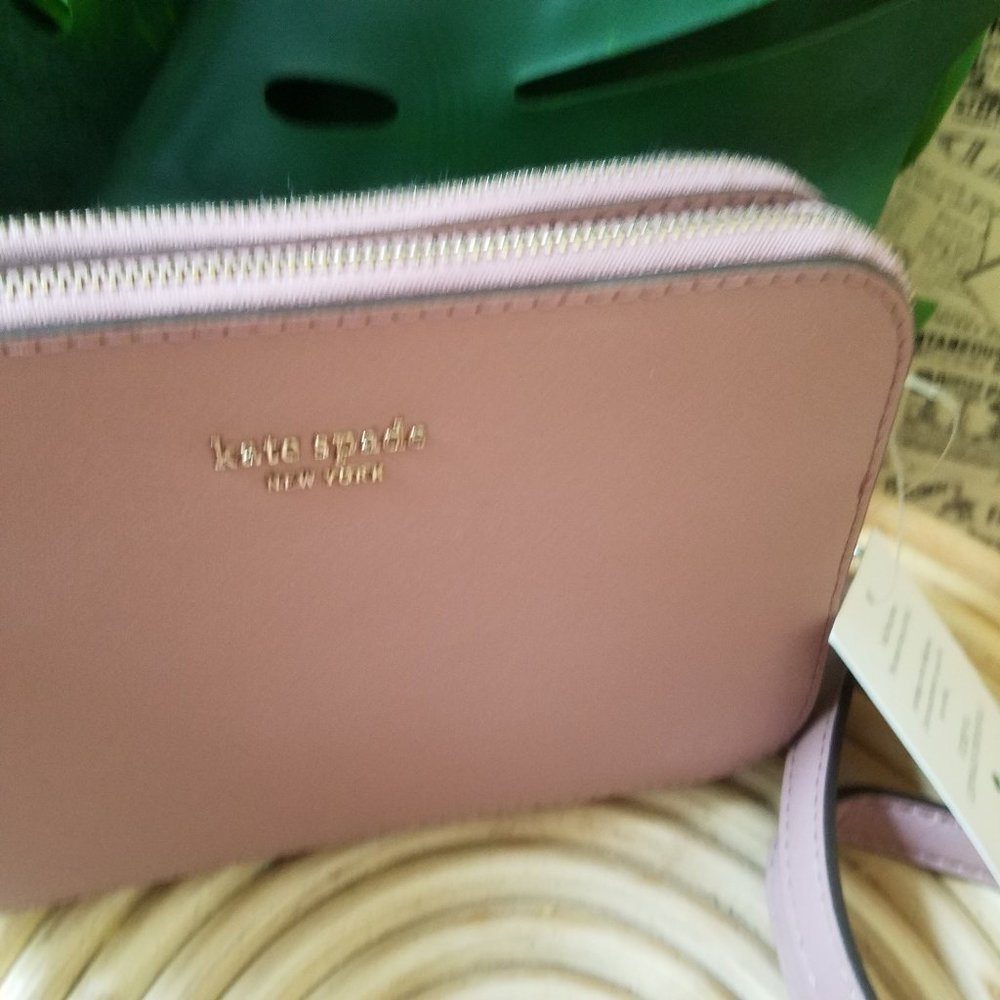 Kate Spade double zip Small Crossbody dusty peony - Picture 5 of 10